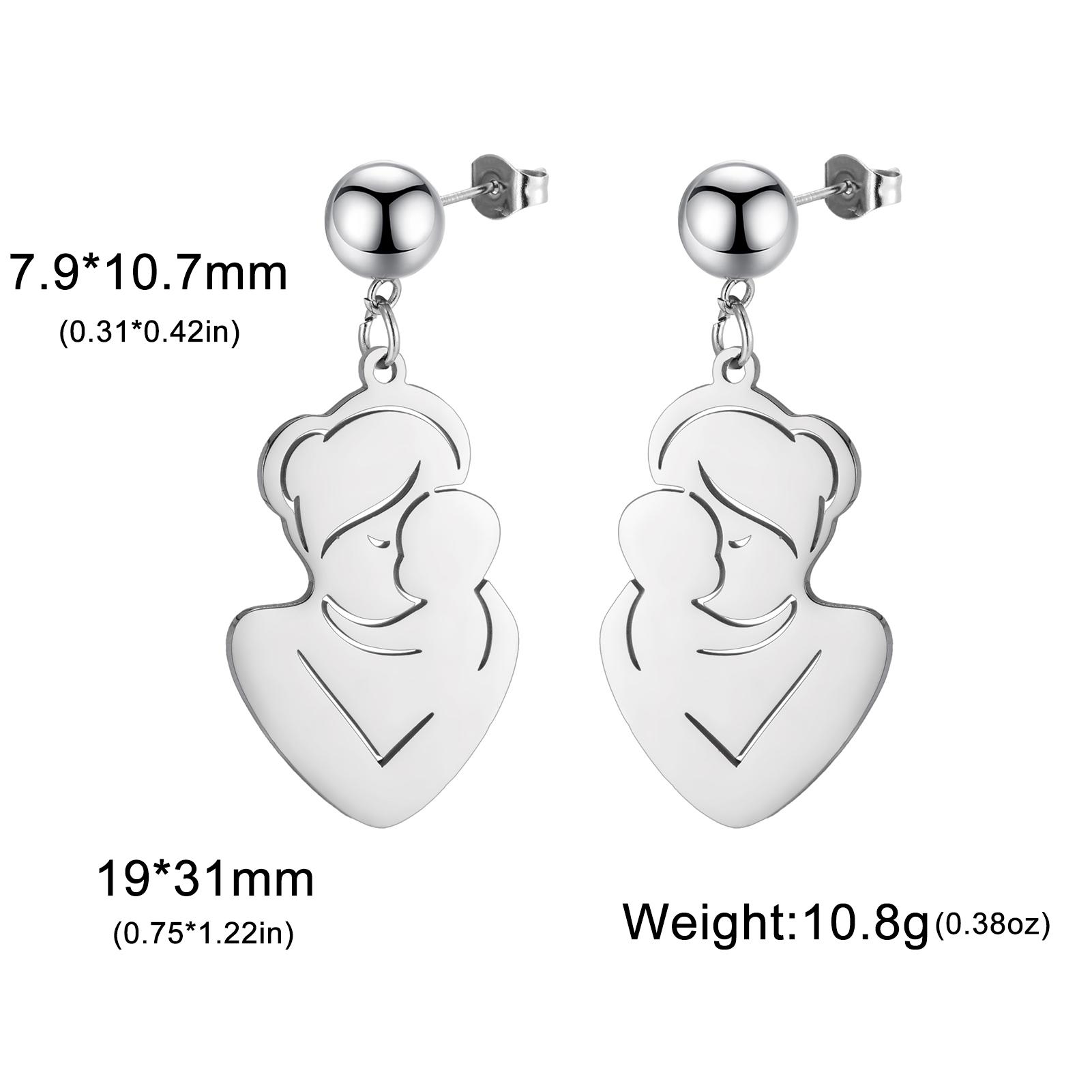

Teamer Mother Hugging Baby Earrings Stainless Steel Women s Dangle Earrings Family Mother Love Jewelry Mother s Day Gift stainless steel
