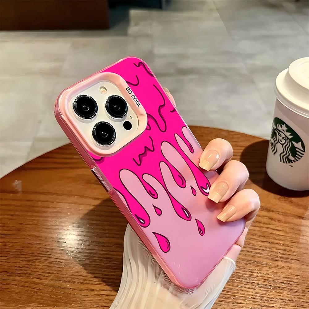 Trendige Handyhülle mit Wassertropfenmuster für iPhone 17E Air 17 16e 16 14 Pro Max 13 12 11 15 Plus Schutzhülle mit harter Rückseite Ins Cover