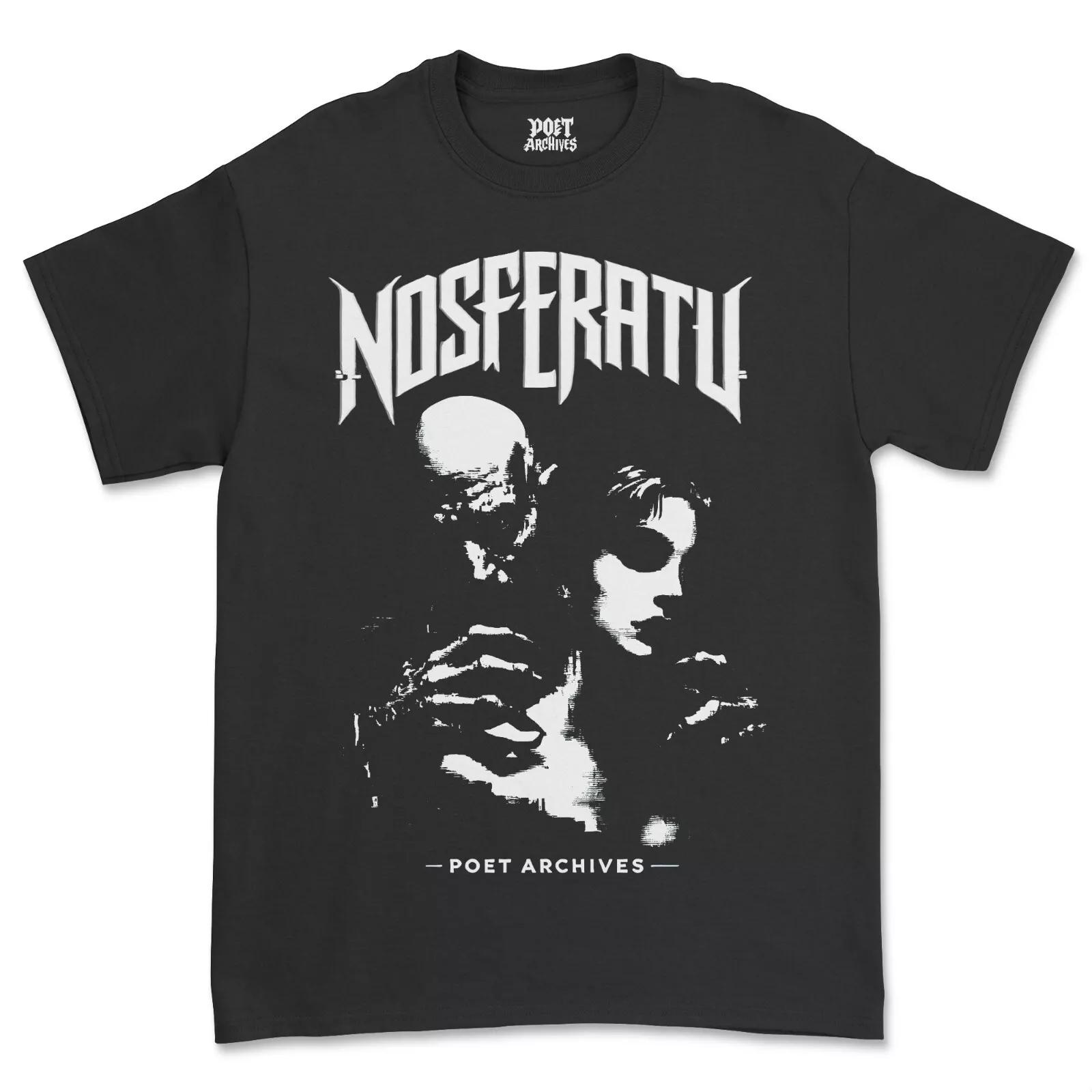 

NOSFERATU 1922 T-SHIRT ORIGINAL FILM DRACULA HORROR VAMPIRE POET ARCHIVES Reprint T Shirt Men Women Summer Crew Neck Cotton Tee S