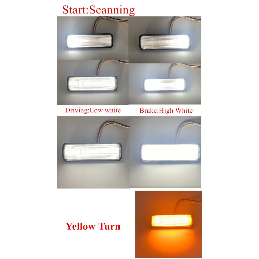 2Pcs Truck LED Light 12-24V 28LED Scanning Side Marker Turn Signal Warning Lights Tail Brake Light Emergency Signal for Trunk Trailer