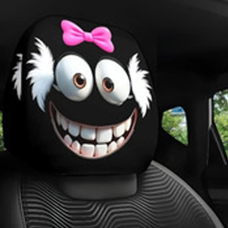 

Universal Soft Polyester Headrest Protectors Hilarious Halloween Designs Decoration For Cars SUVs And Vehicles