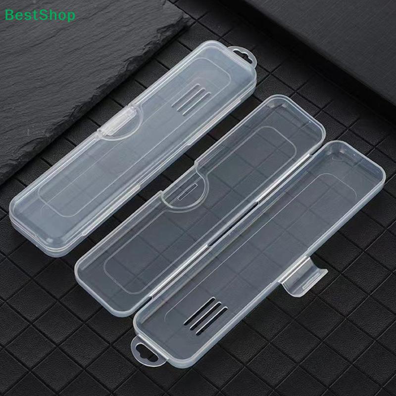 Multipurpose Transparent Plastic Portable Toothbrush Storage Box, Suitable For Travel
