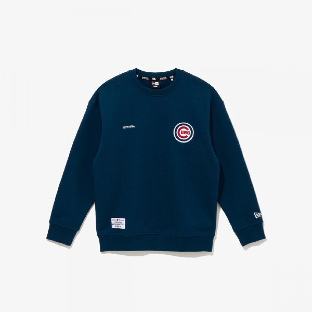 New Era Mlb Chicago Cubs Team Logo Sweatshirt Dusty Blue