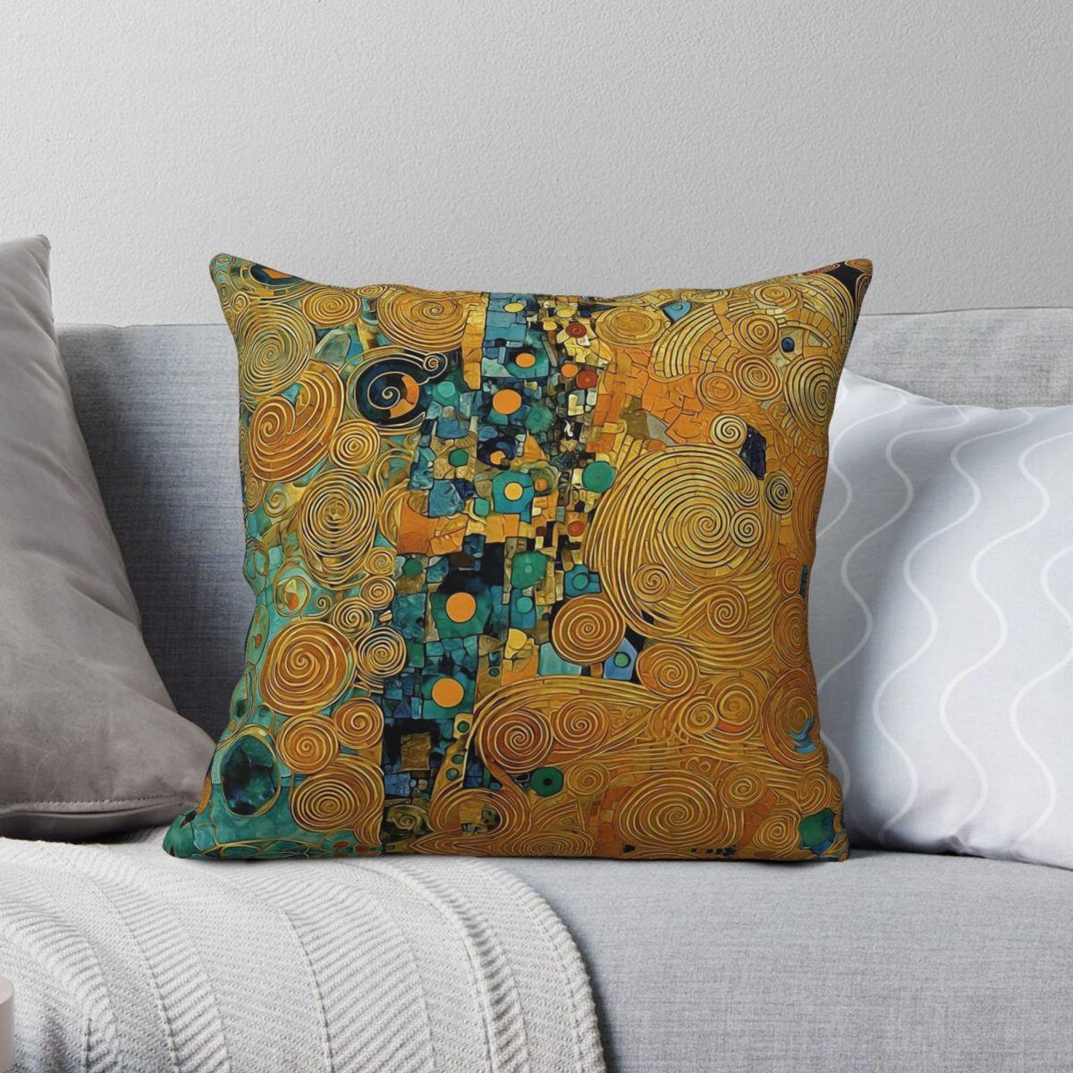 Lu Xika Chen Unisex Oceanic Gustav Klimt Pillowcase Polyester Linen Velvet Printed Zip Decorative Throw Pillow Case Sofa Seater Cushion Cover 45X45