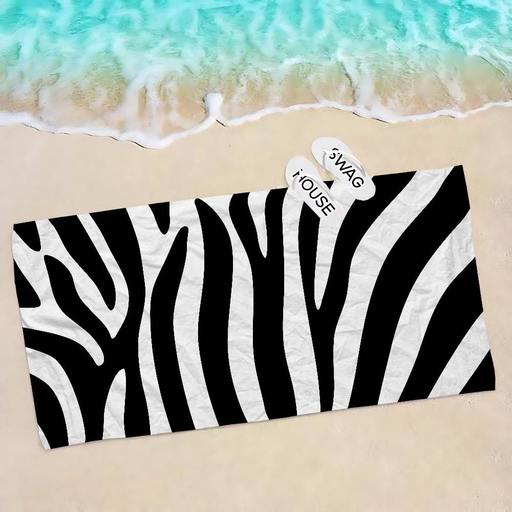 Black White Color Print Zebra Beach Towel Colorful Bath Towels for Girl Microfiber Quick Dry Sand Beach Yoga Spa Gym Pool