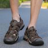 40-47  Summer Men's Leather Beach Sandals Mens Closed Toe Sandals for Men