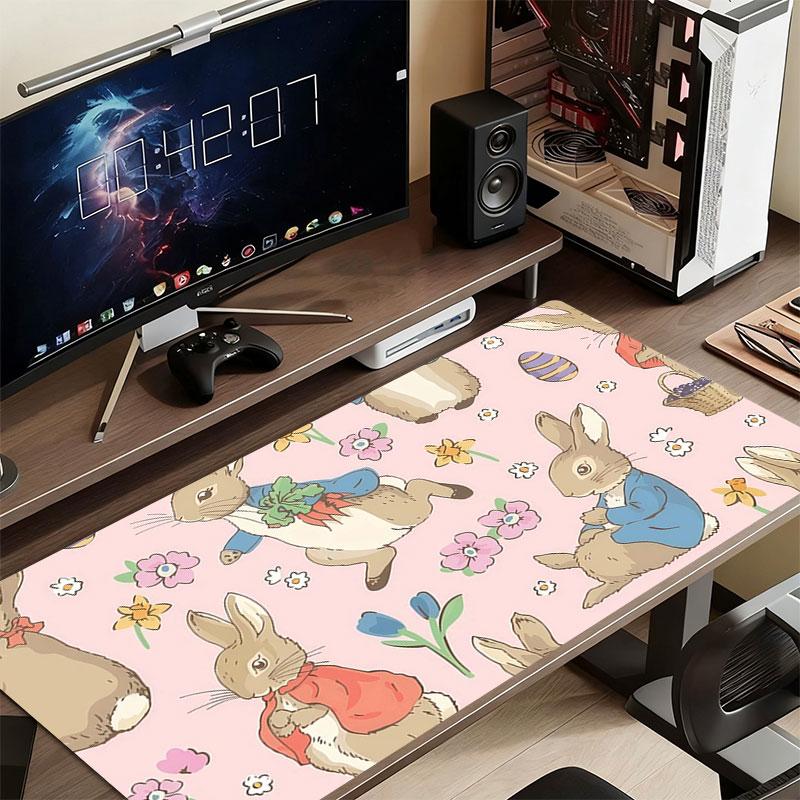 Peter Rabbit Mouse Pad, Large Gaming Desk Mat, Non-slip XXL Mousepad for Laptop & Tablet, Mini PC Playmat with Stitched Edges