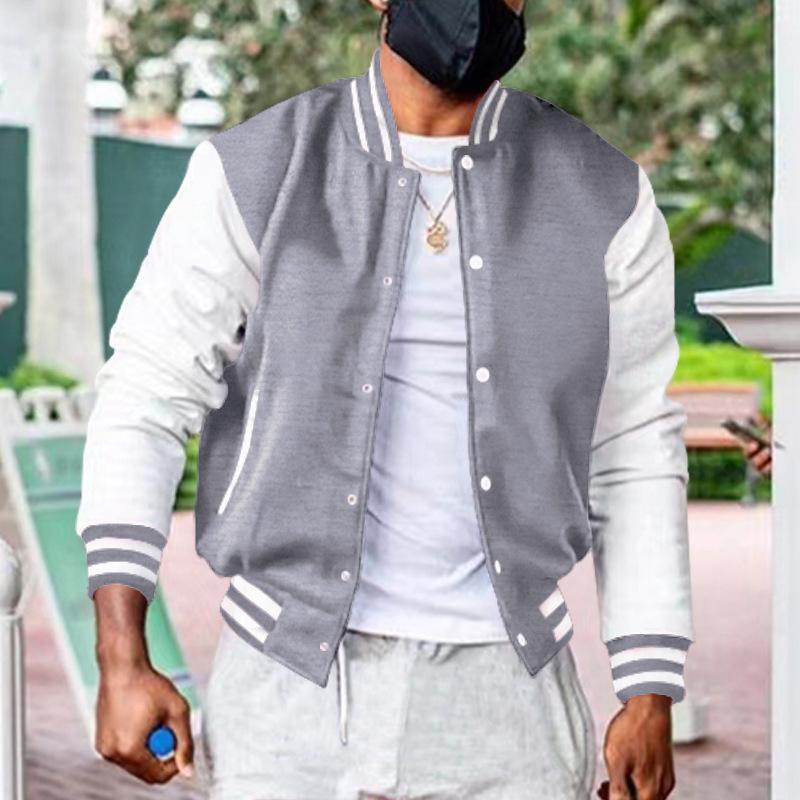 Pánská ležérní baseballová bunda s barevným blokováním, topy, letecká bunda, Evropa a Spojené státy, bunda