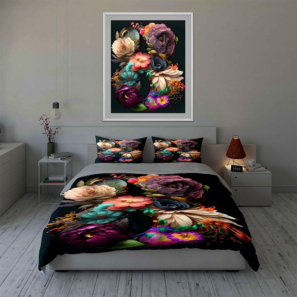 Colorful Floral Arrangement. Bedding Duvet Cover Sets Duvet Covers Pillowcases Gifts (1 * Duvet Cover 2 * Pillowcases, Without Duvet Insert)