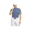 adidas Round Neck Striped Logo Printed Short Sleeve T-Shirt Men Tops Blue IN9054