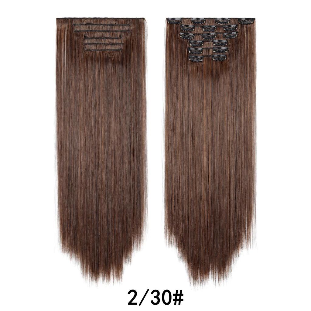 6Pcs/Set Clip-in Hair Extensions Long Straight Hair for Full Head Synthetic Hairpiec for Women Ladies