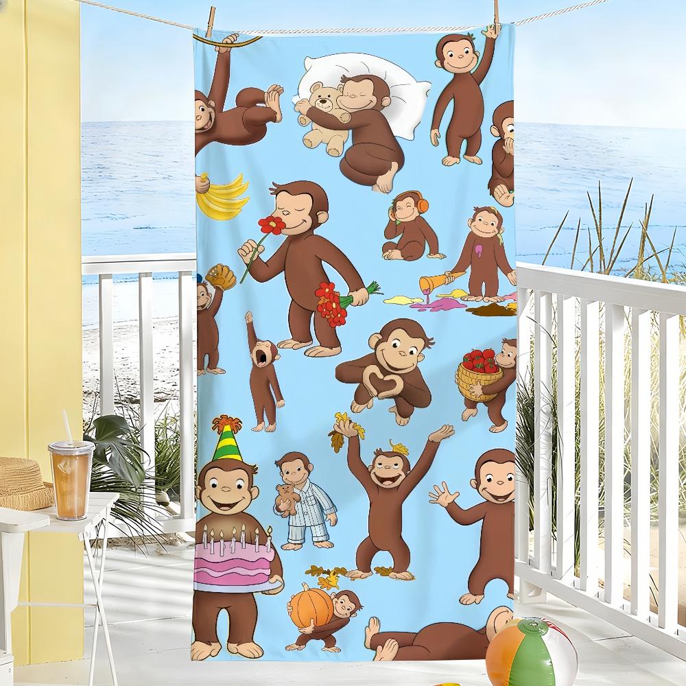 Animated Movie C-Curious-George Towel Soft Pool Gift For Travel Gym Shower Camping Quick Dry Sports Large Beach Towels