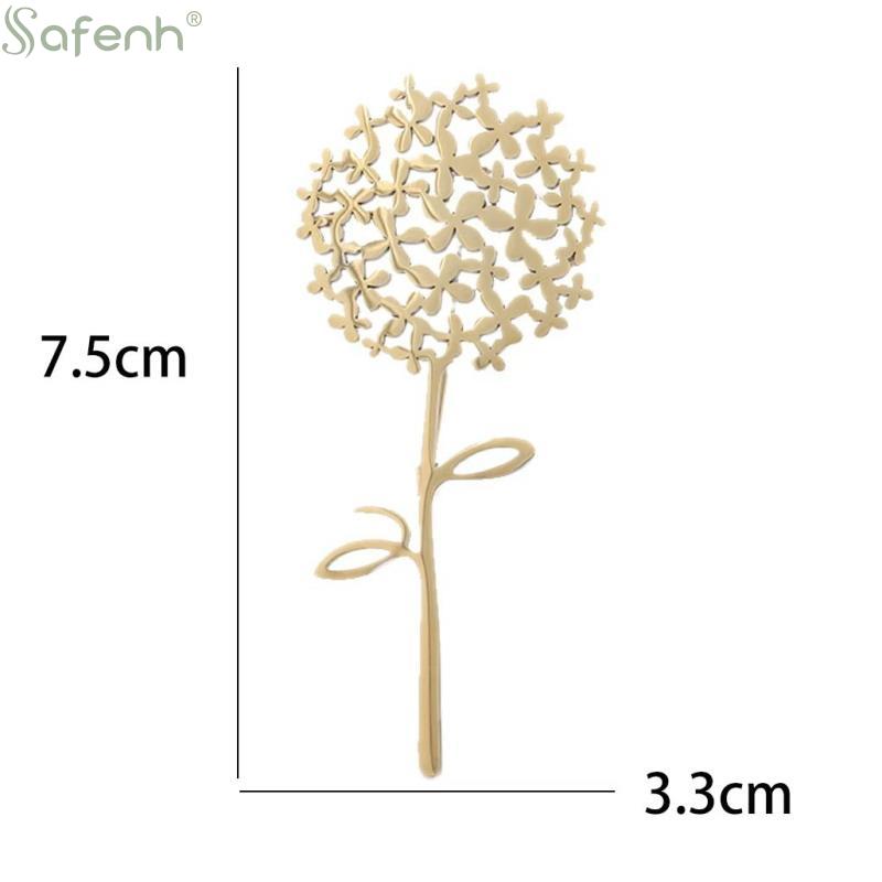 Trendy Stainless Steel Dandelion Brooches For Women Plant Pins Casual Party Accessories Luxury Gifts Friends