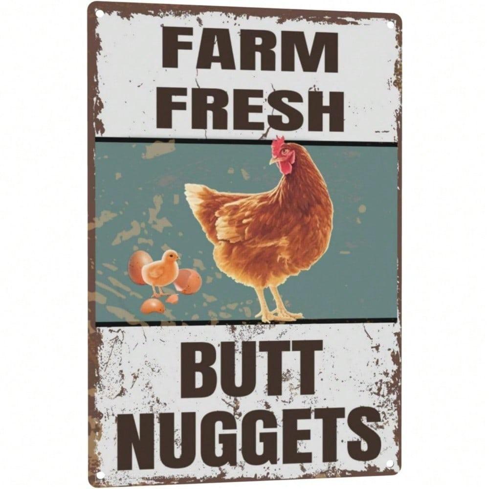 Vintage Farmhouse Chicken Eggs Metal Sign Kitchen Home Bar Workshop Decor