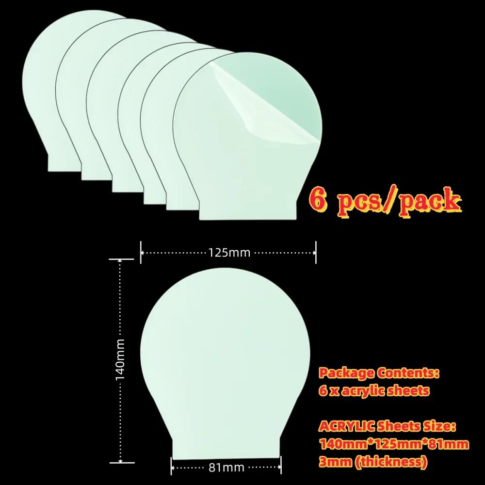 

6/12 Pieces 3D Lamp Base LED Night Light DIY Clear Acrylic Sheets RGB Hue touch Children s Lamps Bedroom Decor Xmas Present Plaything