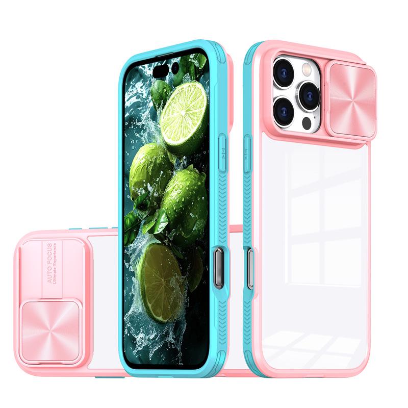 Transparente Schiebe-iPhone-Hülle für Modelle 11-17 Pro Max