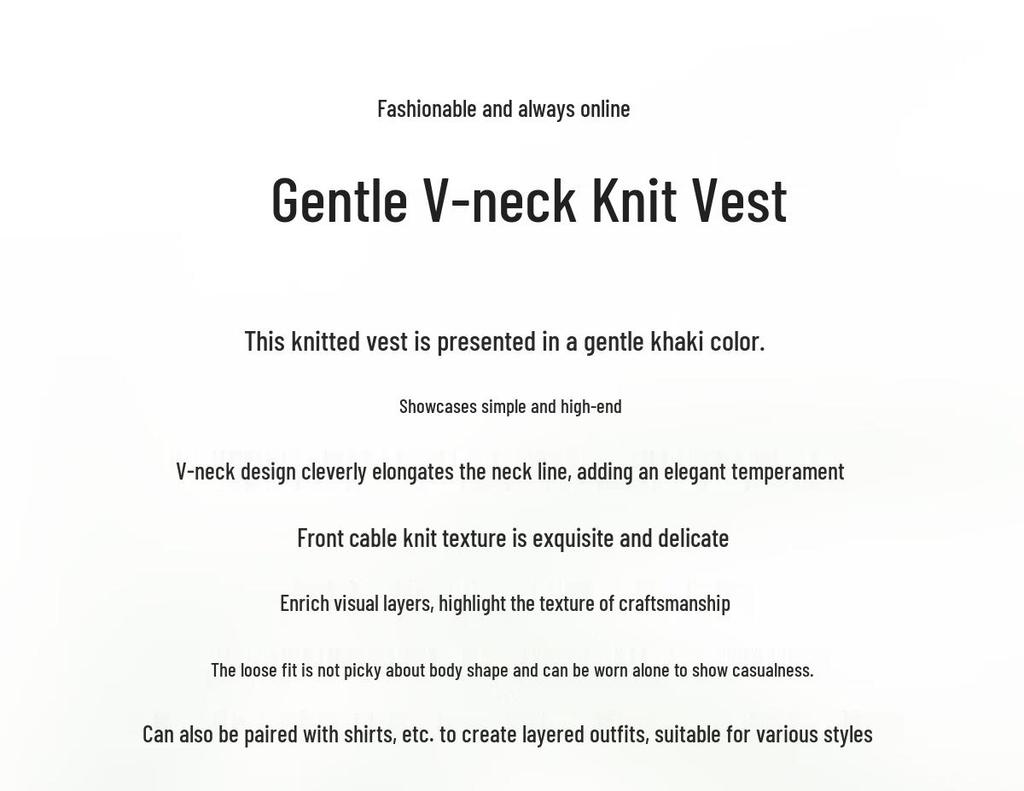 Women's V-Neck Cable Knit Sweater Vest