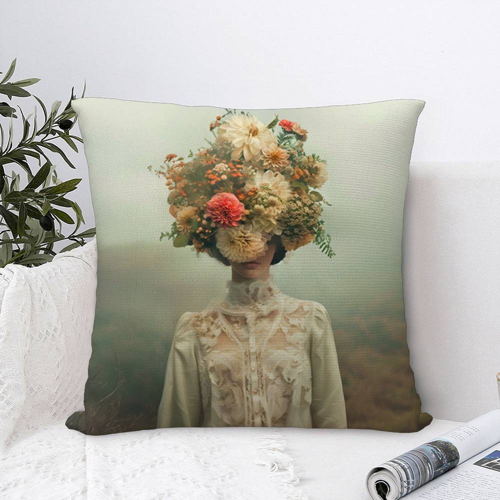 

Art Flower Women Pillow Case Plush Fabric Soft Pillowcase Double Sided Print Sofa Cushion Cover Throw 12x12Inch
