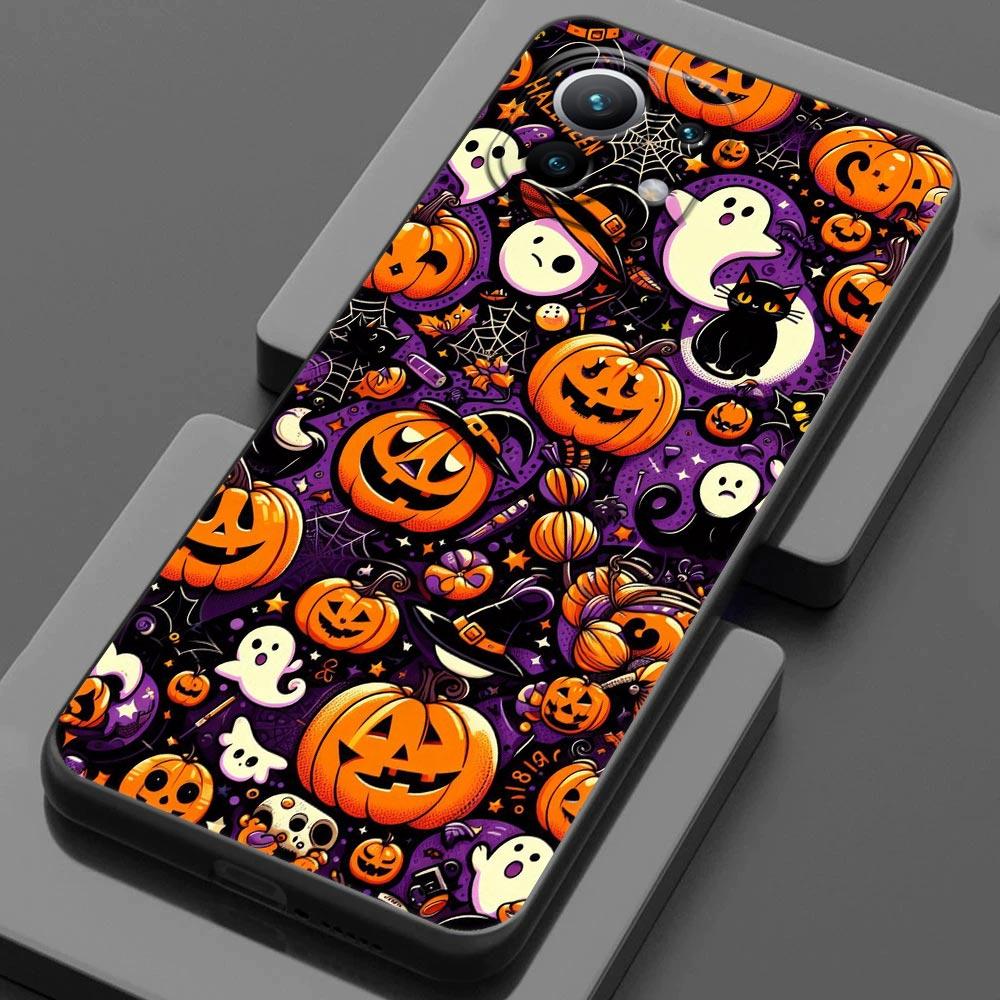 Happy Halloween Cat Pumpkin For Xiaomi 15 Ultra 11T 12T 13T 14T Pro Phone Case Mi POCO X7 M7 F7 Pro F5 F6 M6 X3 X5 X6 Back Cover
