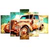 Feeby Five piece picture canvas print, Rusty car