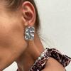Exaggerated Sense of Metal Concave Convex Liquid Earrings Personalised Trend Pleated Irregular Large Earrings Fashionable Commuter Women's Earrings