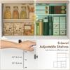 Kitchen Cupboard, Freestanding Kitchen Cabinet with 2 Cabinets, 2 Drawers, Open and Adjustable Shelves, White