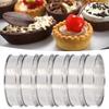 6PCS Double Rolled Stainless Steel Crumpet Rings Open Bottom Easy Demoulding Silicone Mold Stainless Steel Silver Baking Mold