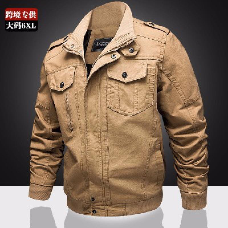 Spring New Men's Casual Cotton Military Jacket Outdoor Loose Large Size Tooling Jacket