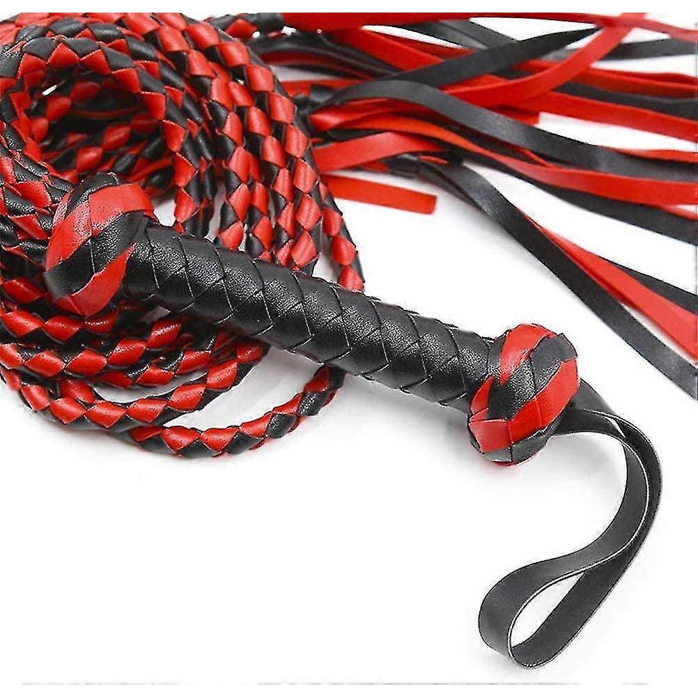 Soft Faux Leather Whip - Harness Handle Whip Teaching Training Tool Horse Riding