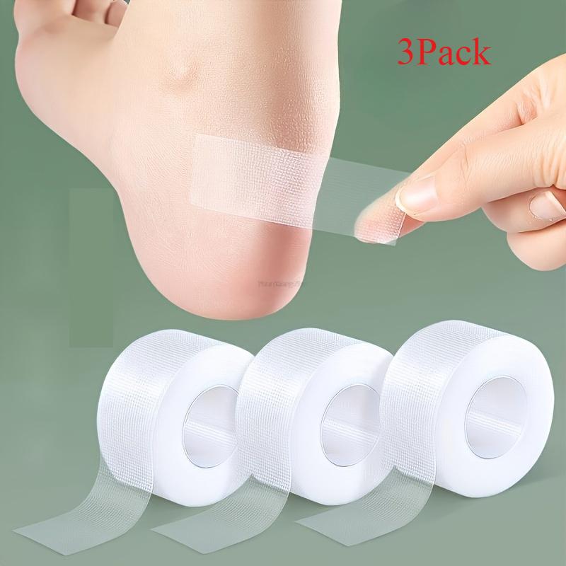 3Pack Transparent Silicone Moleskin Tape, 196.85 Inch Roll,FlexibleBlister Protection for Feet Toes Fingers, Waterproof Reusable