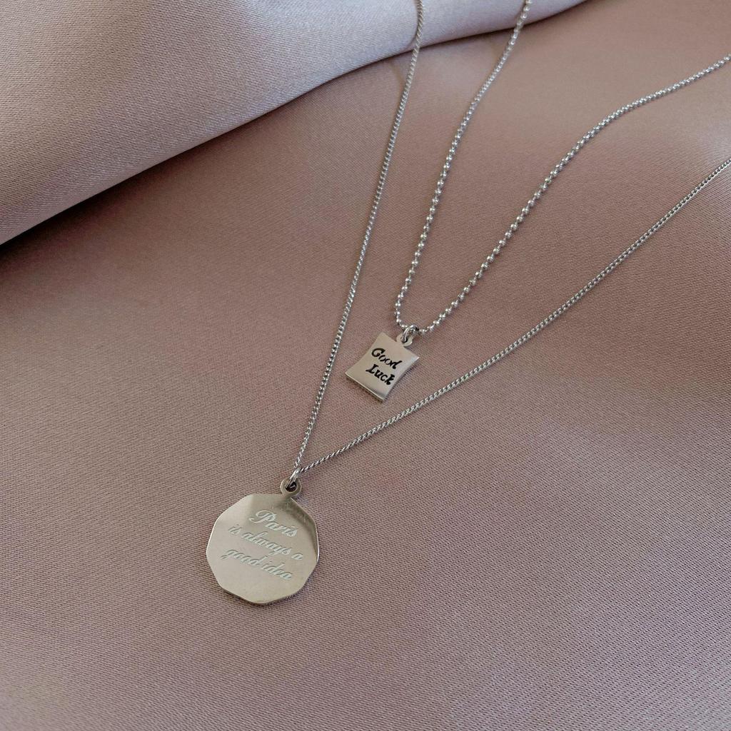 Women's Zircon-Inlaid Titanium Steel Slim Waist Necklace - Stylish & Versatile Collarbone Chain