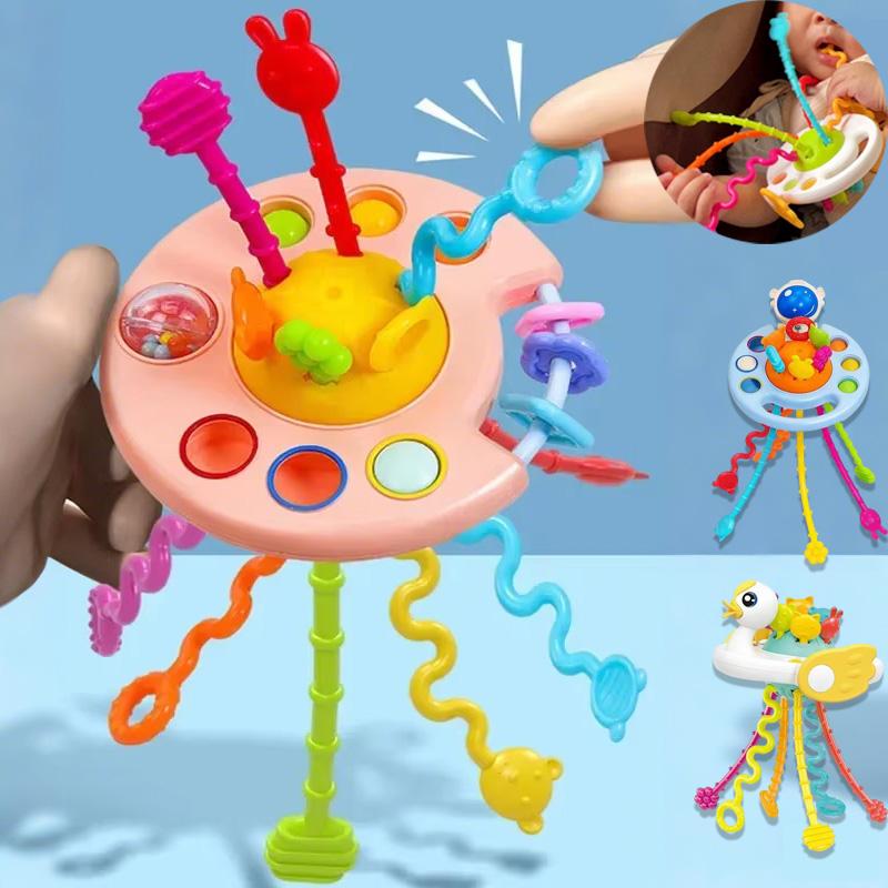 Baby Montessori Sensory Development Educational Toys Pull String Finger Grasp Training Early Learning Toy Teething Bpa Free 1-3Y