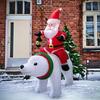 1.85M/6FT Christmas Inflatables Toys Santa Rides A Bear Built-in LED Lights Outdoor Decorations Yard Garden Holiday Party Decor