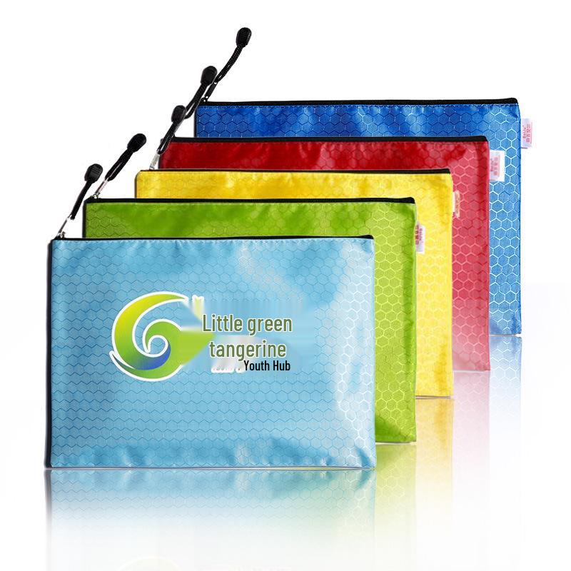 A4 Waterproof Oxford Cloth Document Bag with Zipper and Logo