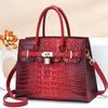 Luxus-Textur Krokodilmuster Handtasche Damen Vielseitige Commuter-Tragetasche Große Kapazität Schultertasche