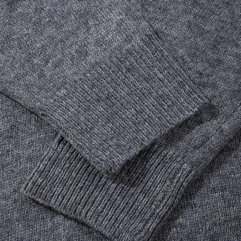 Gray  Henry Neck Sweater Men's Lazy and High-end Autumn and Winter New All-match Top Round Neck Pullover Knitted Sweater