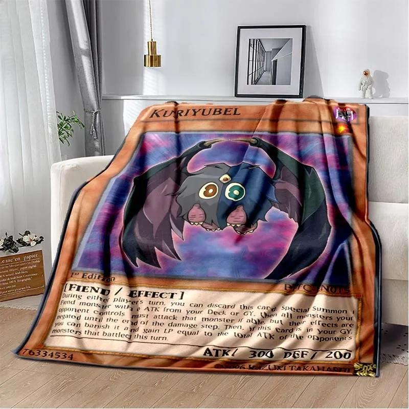 Coperta Calda in Flanella Carta Anime Yu Gi Oh Drago Bianco Occhi Blu Cartone Animato Anime Morbida Coperta in Peluche Copriletto per Camera da Letto Decorazione per la Casa
