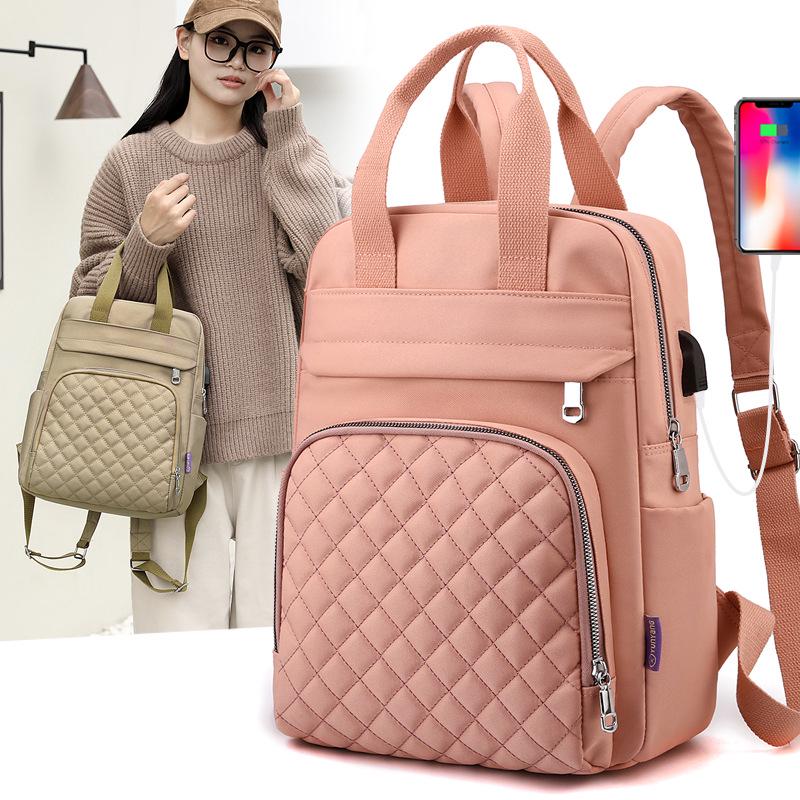 Damen Casual USB-Lade-Laptop-Rucksack - Große Kapazität, College-Stil