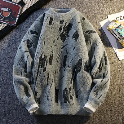 Πλεκτό Πουλόβερ με Στρογγυλή Λαιμόκοψη Μακρυμάνικο Με Σχέδιο Πουλόβερ Αντίθετο Χρώμα Καθημερινό Μοντέρνο Τοπ