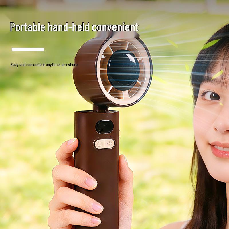 Portable Handheld Mini Fan: USB Rechargeable, Foldable, High-Speed Turbine for Office and Outdoor Use