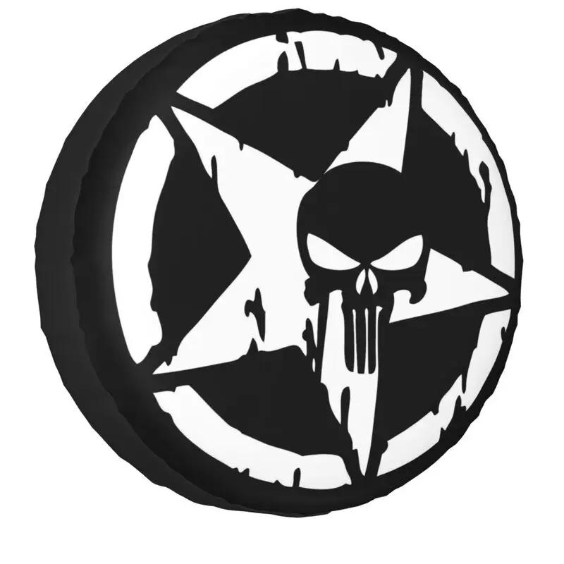 Military Tactical Army Star Spare Tire Cover for Jeep Hummer Pentagram SUV RV 4x4 Car Wheel Protectors 14" 15" 16" 17" Inch