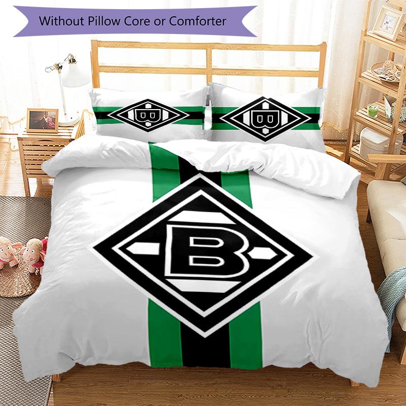3pcs Borussia Mönchengladbach LOGO Pattern Bedding Set Duvet Cover Set Includes Duvet Cover &pillowcases, Perfect All Season Bedroom Decoration & Gift