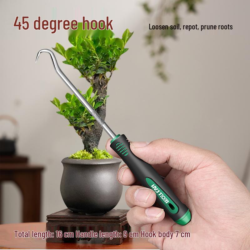 Bonsai & Potted Plant Soil Loosening Hook for Agriculture & Weeding