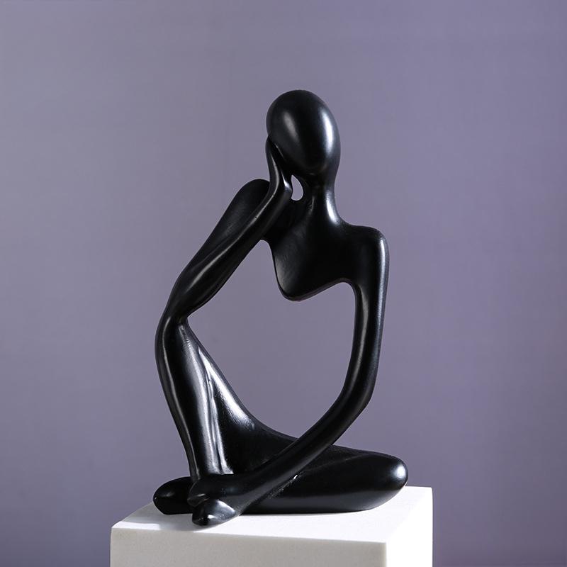 Y Mini Abstract Thinker Statue - Modern Resin Sculpture for Home Decor & Living Room Creative Figurine for Bookshelf Office Desk