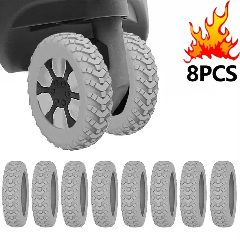 8Pcs/Set Thicken Texture Silicone Wheels Protector For Luggage Reduce Noise Travel Luggage Wheels Cover Luggage Accessories