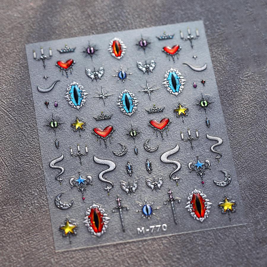 

ТЕНЗОР Матовые 3D серебряные наклейки для ногтей с гелевым клеем (М-770)