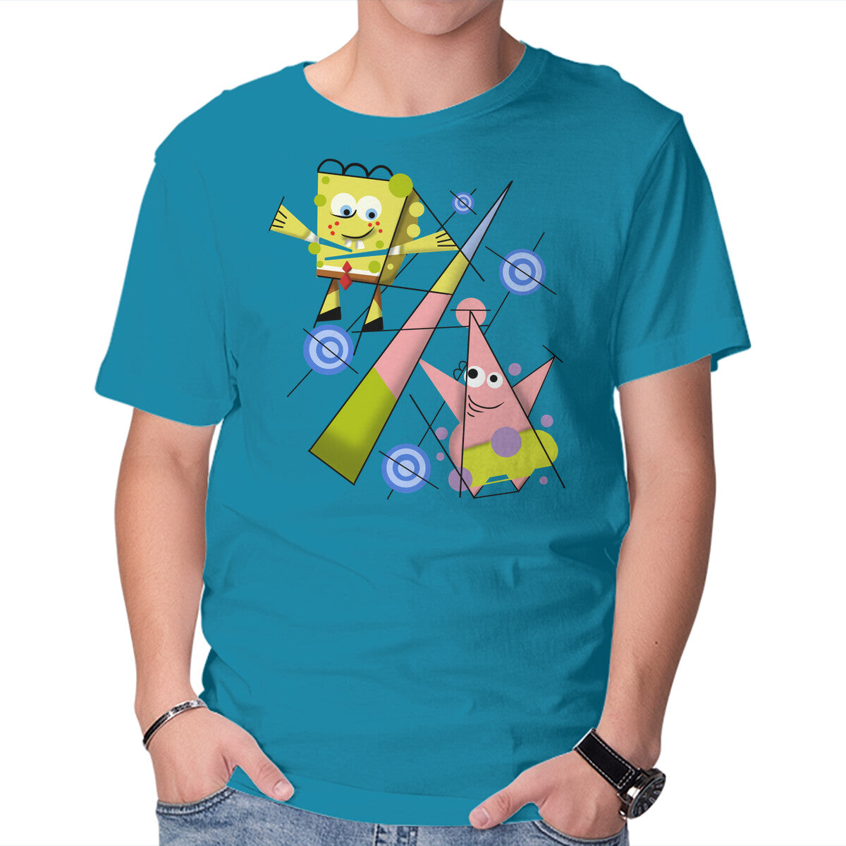 Unisex Crew Neck T-Shirt Abstract Friends Graphic Short Sleeve Casual Tee L