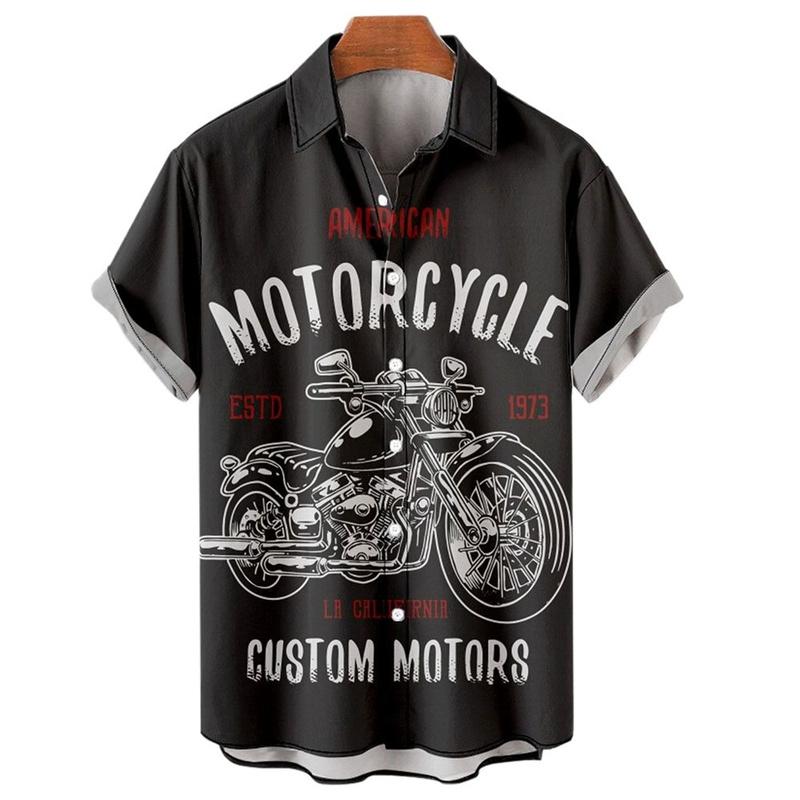 Shirts For Men 3d Vintage Fashion Violin Rocker Printed Rockabilly Hawaiian Shirt Short Sleeve Tops Outdoor Street Clothing