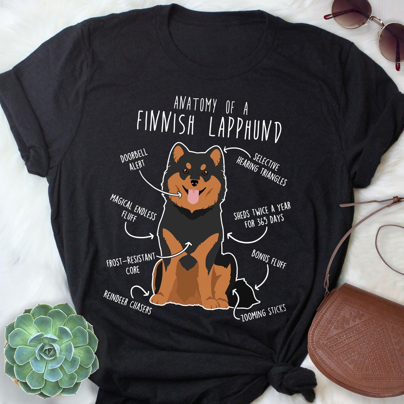 Finnish Lapphund Shirt, , , Cute Black and Tan Lappie T-shirt, Funny Dog Lover Gift, Pet Tee, Dog Mom, Dad, Finnish Lapponian Dog 140
