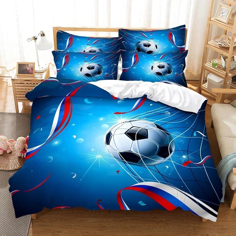 Football Bedding Set Competitive Sports Boy Duvet Cover Set King Quilt Cover Youth Children's Double Duvet Cover Bedding Set
